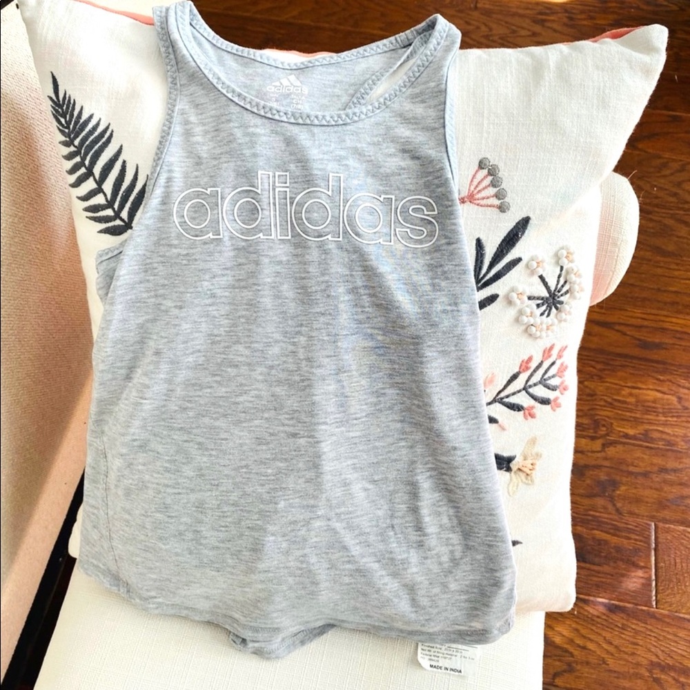 Girls Adidas tie at back tank top size7/8